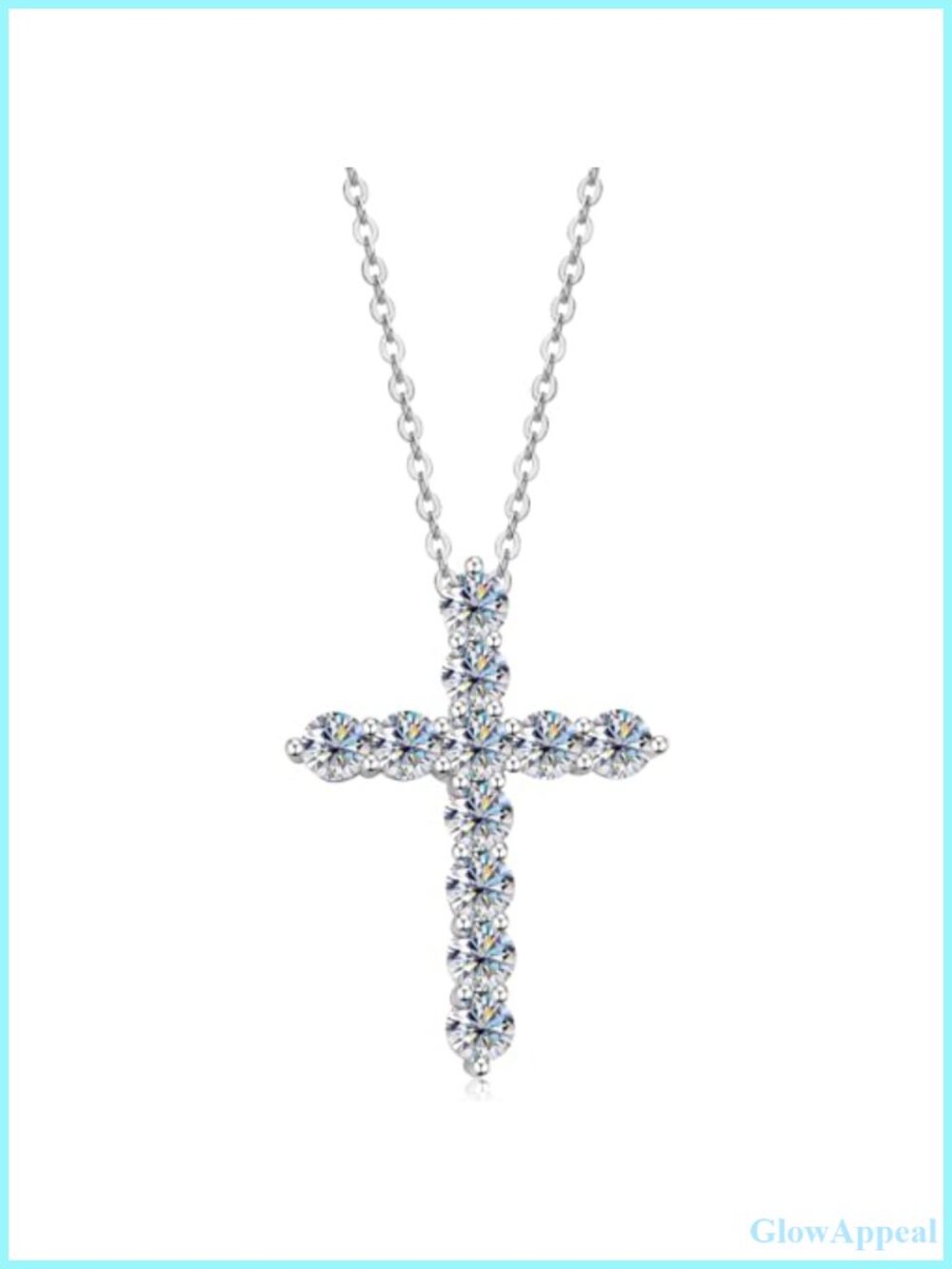 3.5mm Moissanite Cross Pendant Necklace 14K Gold Plated 2.2cttw